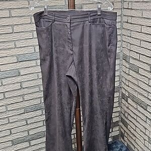 Coldwater Creek Faux Suaded Pants Sz 14 Brown